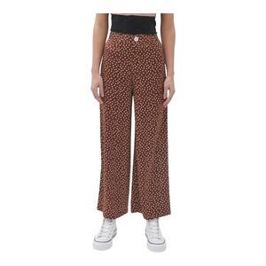Urban Outfitters Olympia Satin Wide Leg Polka Dot Pants Brown White Small